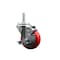 Service Caster 35 Inch Red Polyurethane Wheel Swivel 34 Inch Threaded Stem Caster with Brake SCC SCC-TS20S3514-PPUB-RED-TLB-34212 - alternate 1